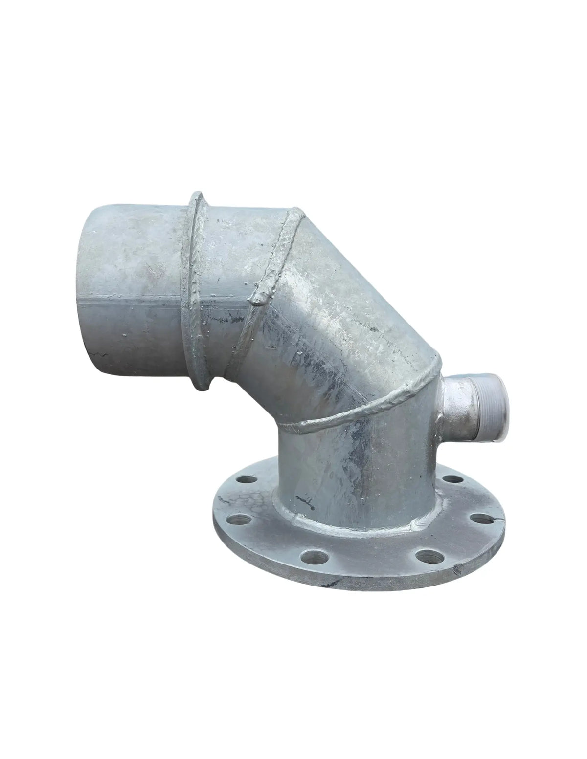 6-inch galvanized 90-degree flange-to-female elbow with nipple for agricultural irrigation