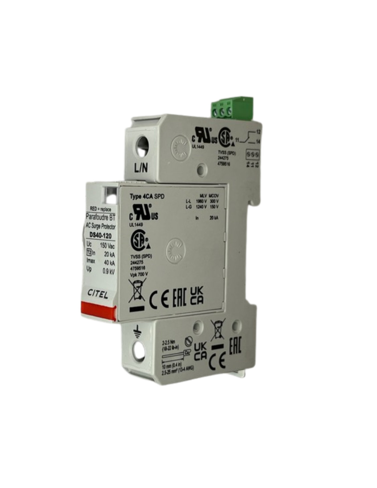 120V DIN rail surge protector for irrigation electrical control panels