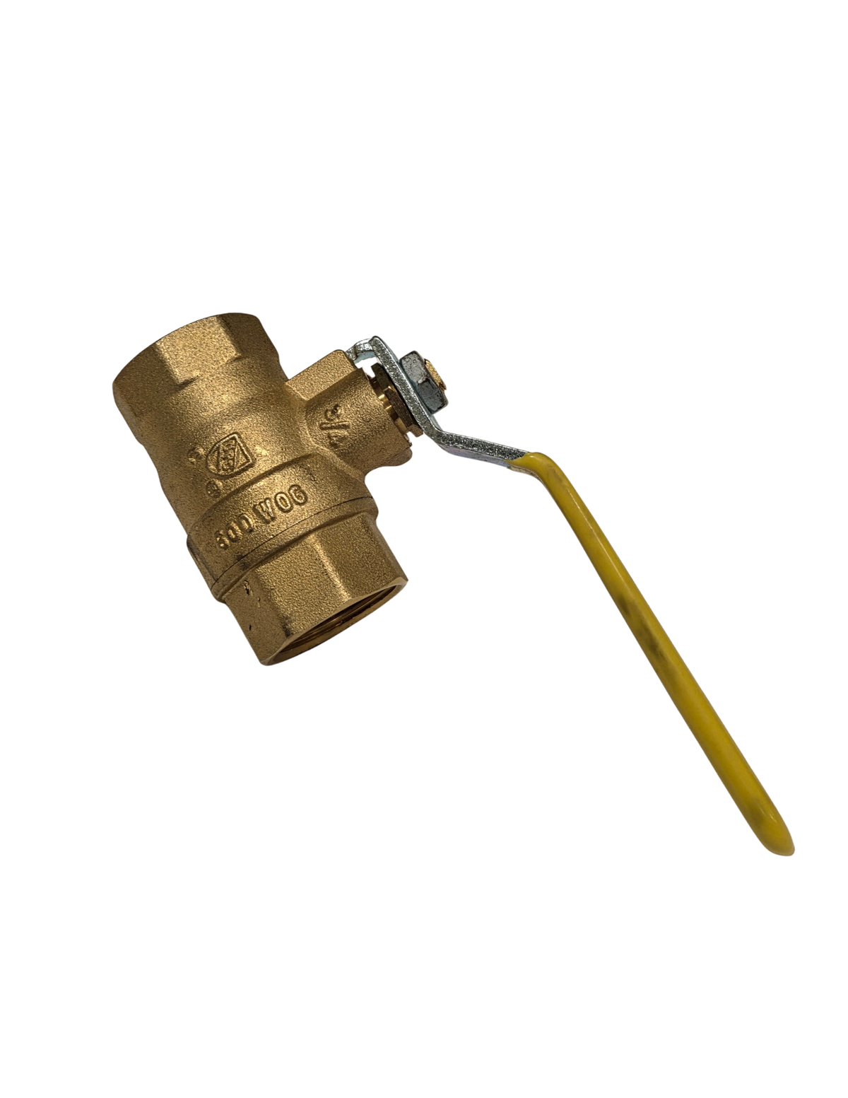 3/4 inch brass ball valve with FNPT connections for irrigation systems