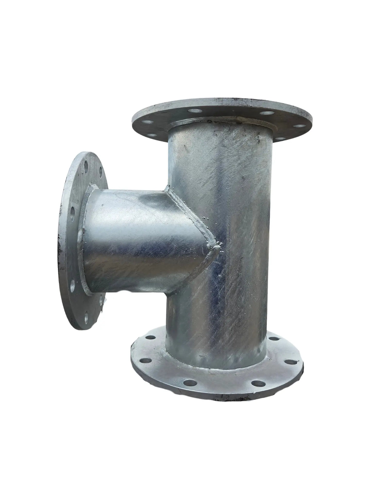 8-inch galvanized flanged tee fitting for agricultural irrigation pipeline | pivots